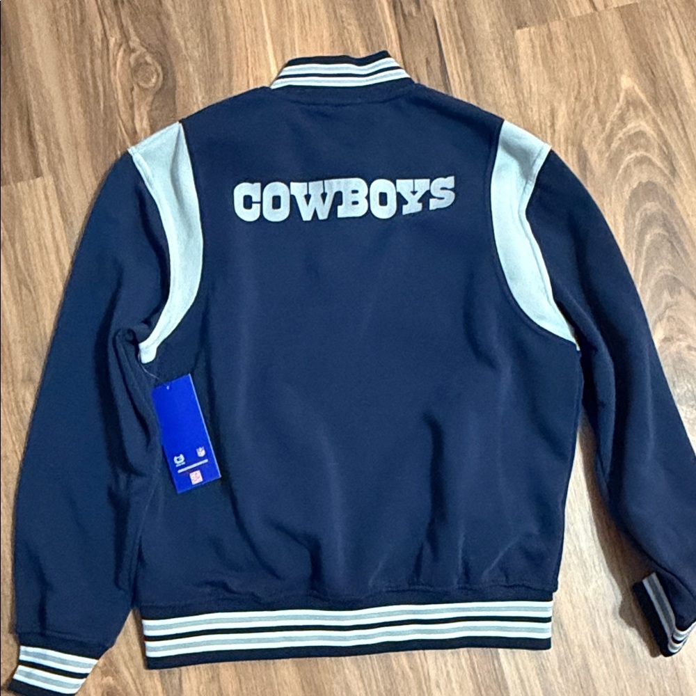 NFL Cowboys Dark Blue and gray Varsity Jacket - Picture 6 of 7
